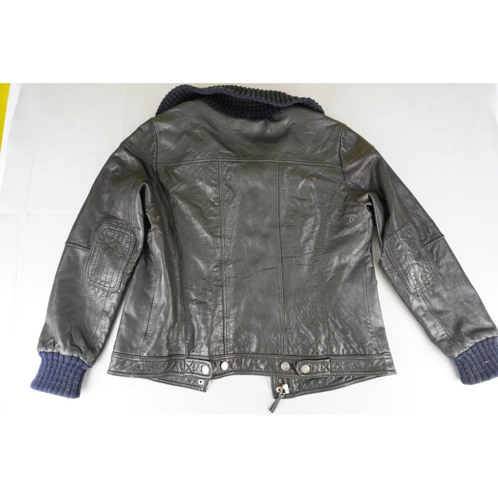 Vintage Eddie Bauer Soft Lamb Leather Full Zip Bomber Jacket Womens Large Black - Picture 12 of 14
